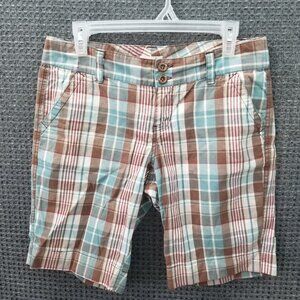 Maurices Plaid chino bermuda Shorts Womens 7/8